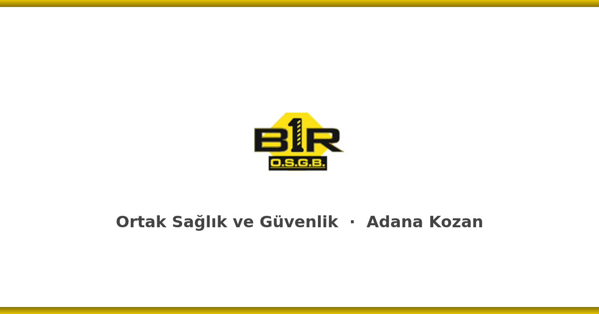Adana Bir OSGB Kozan ortak sağlık ve güvenlik