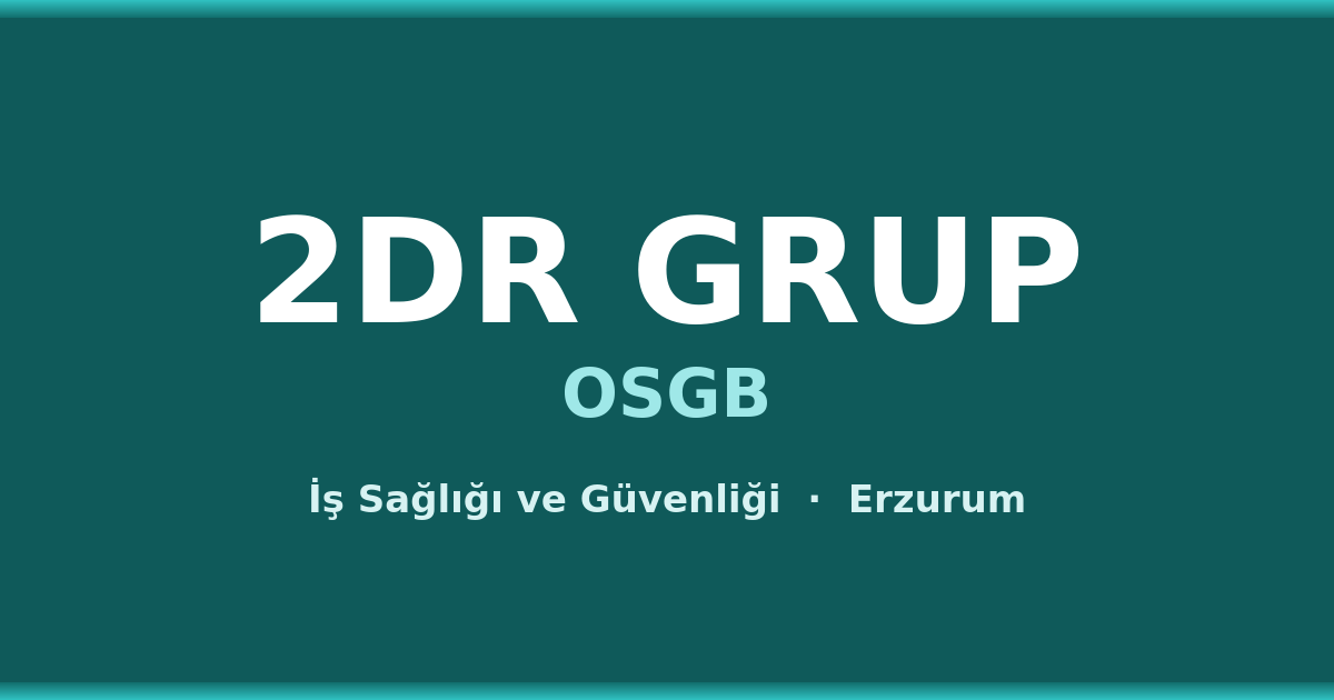2DR Grup OSGB iş sağlığı ve güvenliği